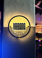 Cartel Acrílico Base Clear Texto y Contorno Retroiluminado