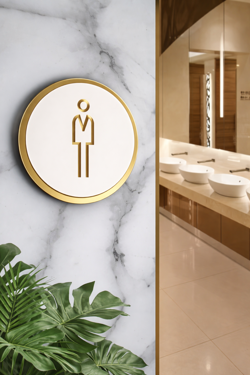 Cartel Acrílico Relieve Baño 10cm Señalética Premium