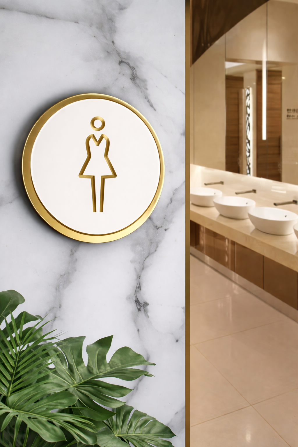 Cartel Acrílico Relieve Baño 10cm Señalética Premium