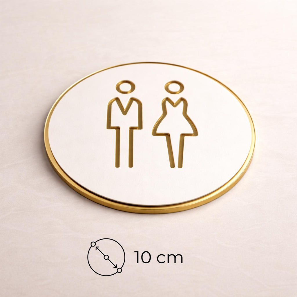 Cartel Acrílico Relieve Baño 10cm Señalética Premium