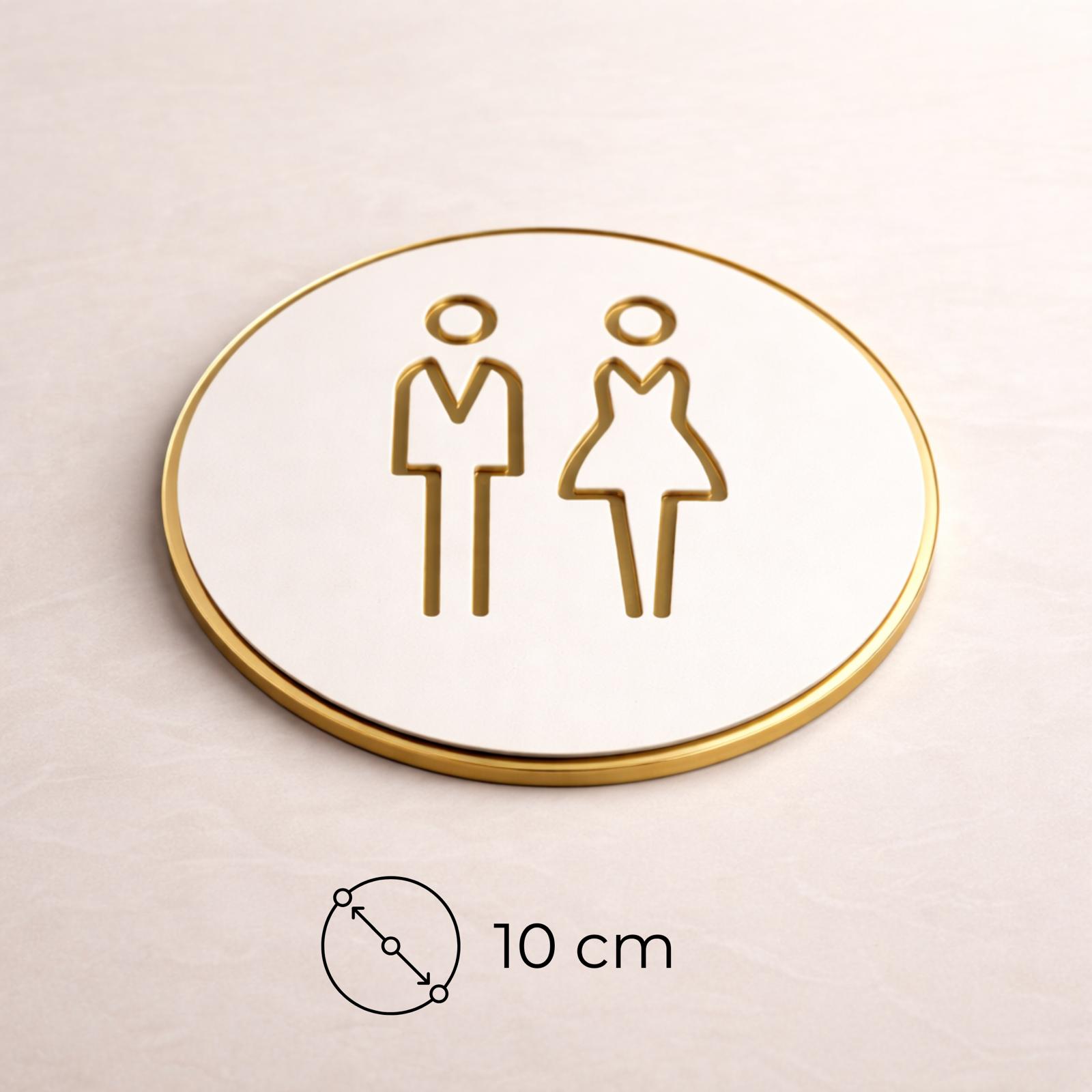Cartel Acrílico Relieve Baño 10cm Señalética Premium